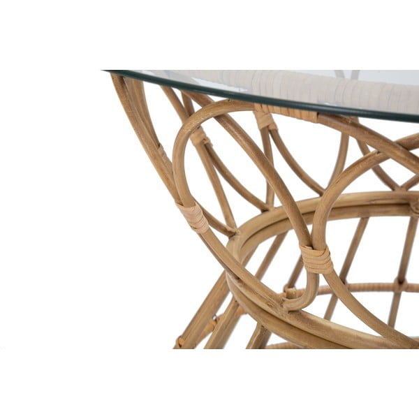 Кръгла масичка за кафе със стъклен плот в естествен цвят ø 75 cm Panama - Mauro Ferretti-image-4