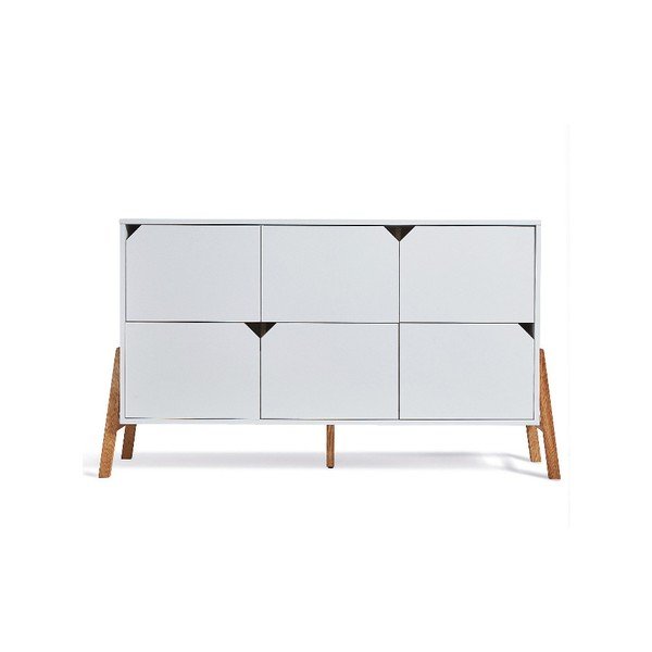 Бял скрин с 6 чекмеджета Lotta - BELLAMY-image-1