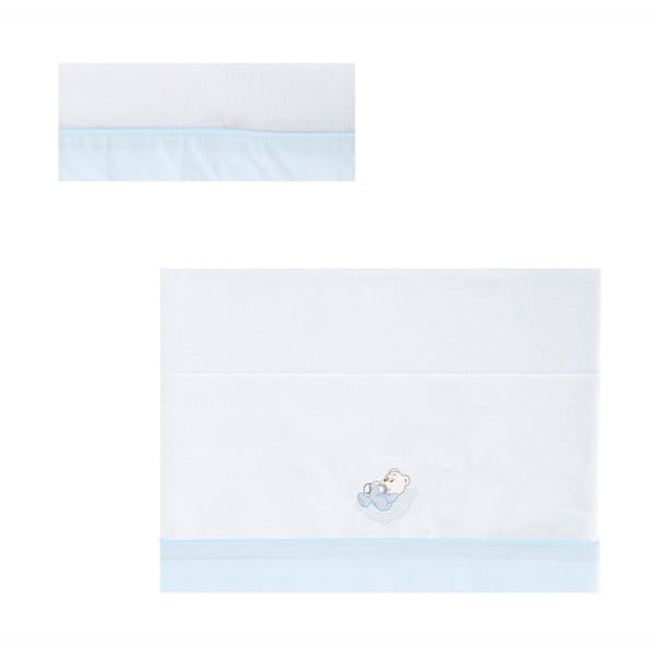 Комплект чаршафи за детско легло от микрофибър със сини детайли Cot Teddy - Tanuki