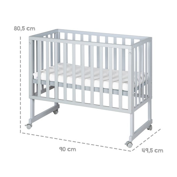 Сиво детско креватче 90x45 cm - Roba-image-4