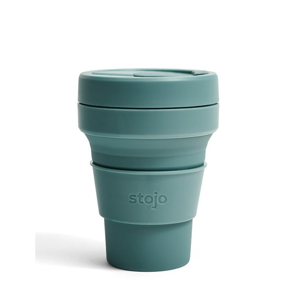 Тъмнозелена сгъваема чаша за пътуване , 355 ml Pocket Cup - Stojo
