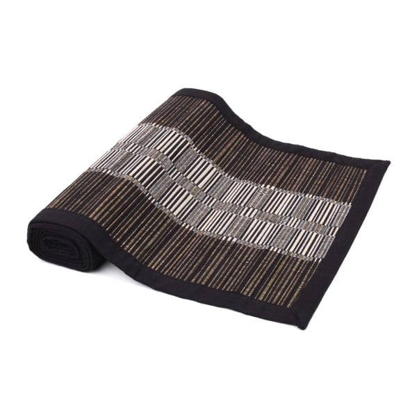 Черно покривало за маса от слама и памук Akita, 33 x 150 cm - Ladelle