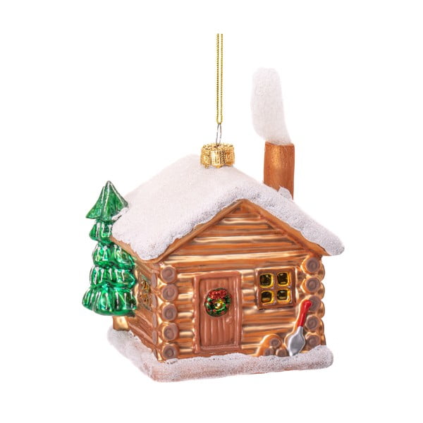 Стъклена  ръчно изработена коледна украса 10 cm Christmas Cabin – Sass & Belle