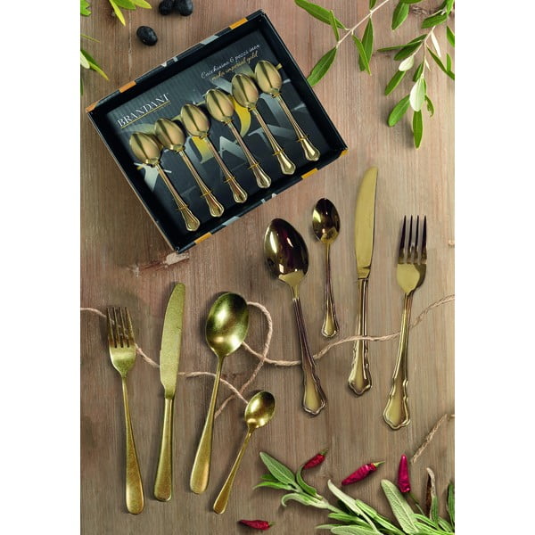 Прибори за хранене от неръждаема стомана 16 бр. в златист цвят Posate Old - Brandani-image-2