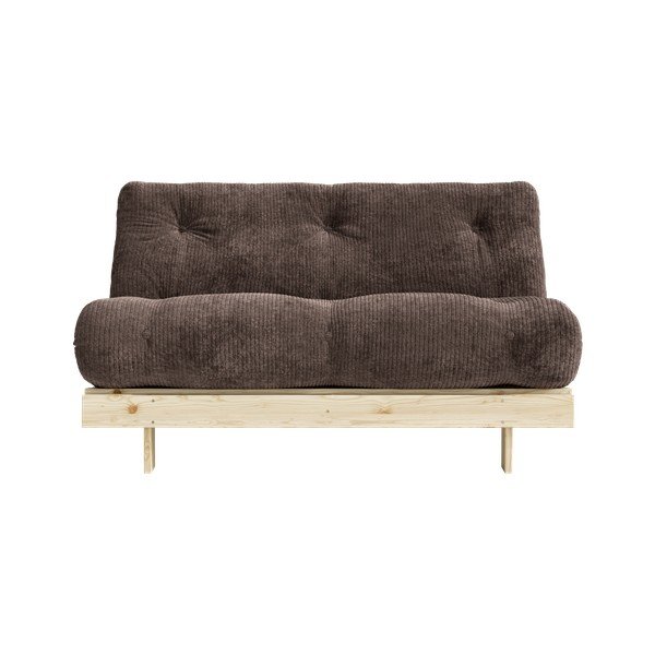 Тъмнокафяв сгъваем диван от рипсено кадифе 140 cm Roots – Karup-image-3