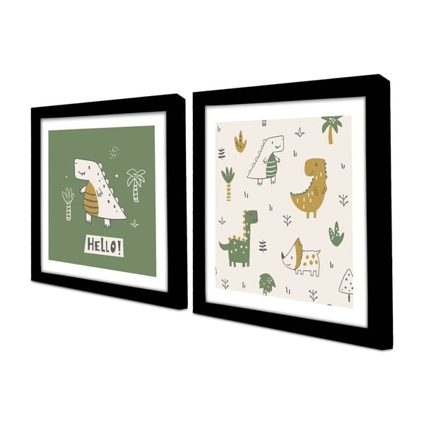 Детски картини в комплект от 2 броя 33x33 cm Hello - Wallity-image-2