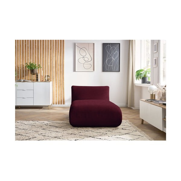 Велурен модул за диван в цвят бордо Lecomte - Bobochic Paris-image-4