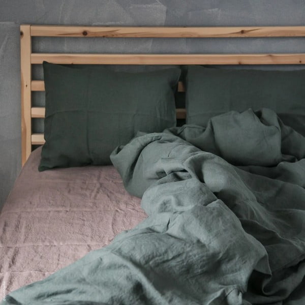 Ленена  калъфка за възглавница 50x70 cm Forest Green  – Linen Tales-image-1