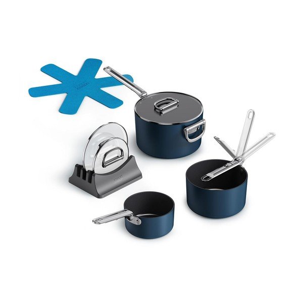 Касероли в комплект от 3 бр. с капак с керамично покритие подходящи за индукционен котлон Space – Joseph Joseph