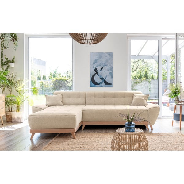 Бежов разтегателен диван променлив ъглов диван Dazzling Daisy - Miuform-image-1