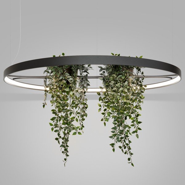 Черно алуминиево LED висящо осветително тяло ø 110 cm RIO – Thoro-image-4