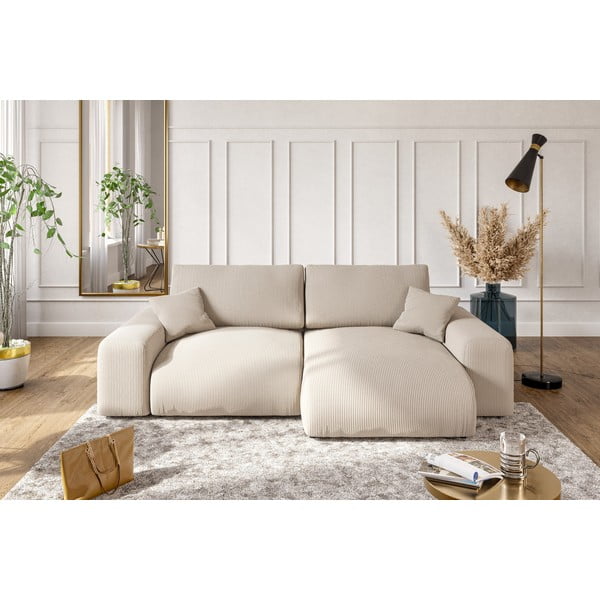 Бежов ъглов диван от рипсено кадифе (променлив) Justin – Ropez-image-4