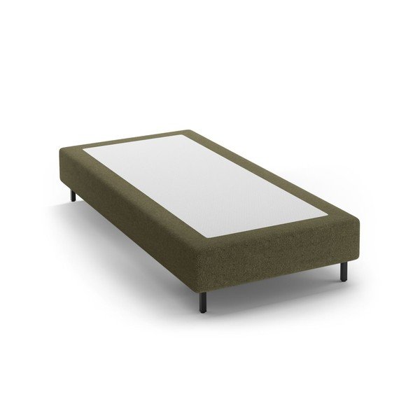 Зелено тапицирано единично легло без табла 90x200 cm Whale – Micadoni 