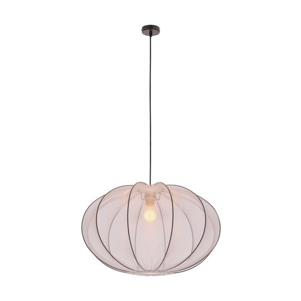 Бяло висящо осветително тяло с текстилен абажур ø 60 cm Mellow – Candellux Lighting-image-3