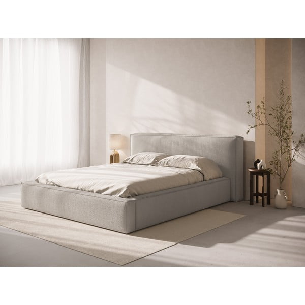 Светлосива тапицирана табла за легло 229x100 cm Olivia – Micadoni -image-1