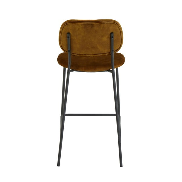 Бар стол от кадифе в цвят горчица 92 cm Emma - Light & Living-image-4