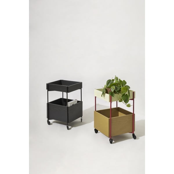 Количка от ясенова дървесина на колела 42x37 cm Fresh - Hübsch-image-4