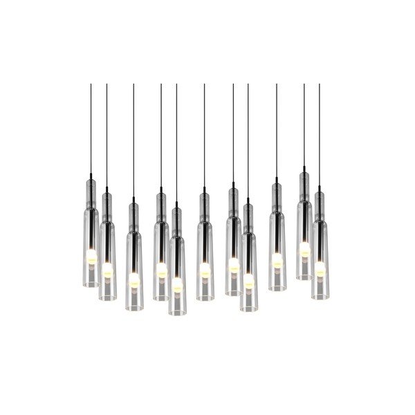 LED висящо осветително тяло със стъклен абажур в черно-сребристо Lucent - Trio Select-image-2