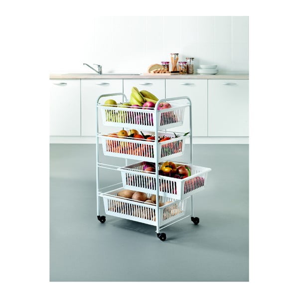 Мобилен рафт с 4 кошници Индия, дължина 35 cm - Metaltex-image-2