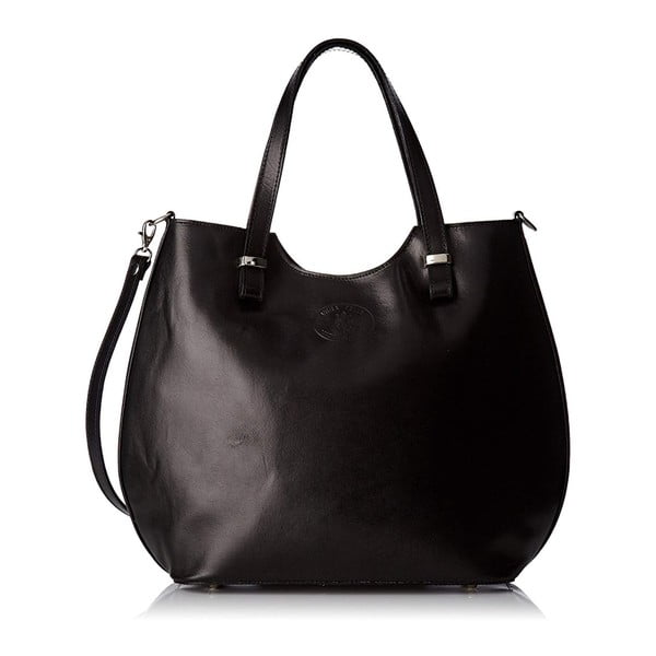 Черна кожена чанта Denisse - Chicca Borse