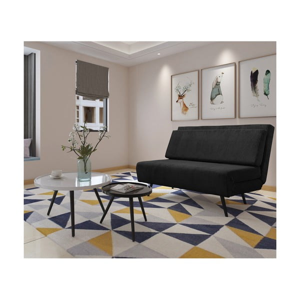 Антрацит разтегателен диван от рипсено кадифе 140 cm Mallory – Støraa-image-3