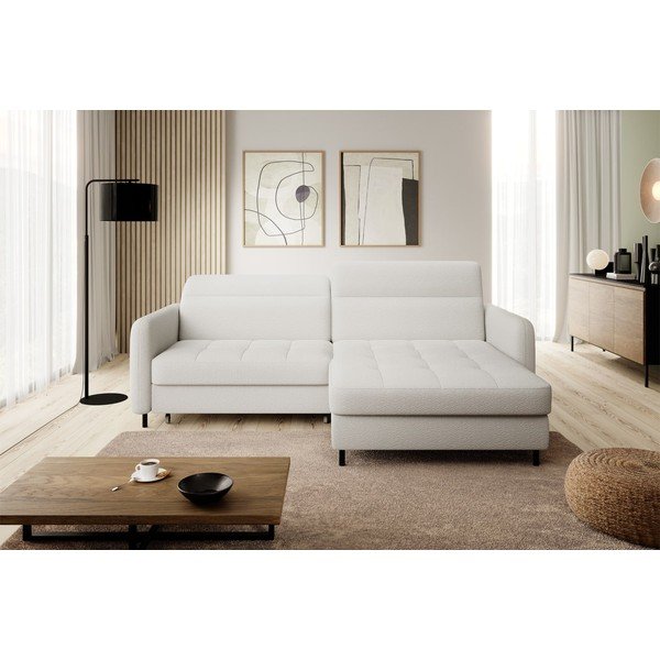 Кремав разтегателен ъглов диван с място за съхранение от букле (десен ъгъл) Gomsi – ELTAP-image-3