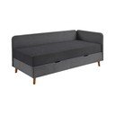 Тъмно сиво тапицирано единично легло с място за съхранение 90x200 cm Cabana - Meise Möbel