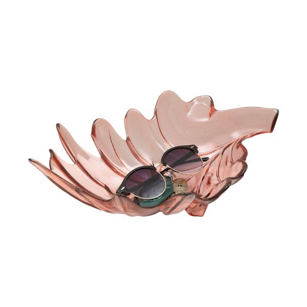 Růžová miska z recyklovaného skla Mauro Ferretti Leaf, 33 x 20 cm-image-4