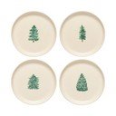 Кремави десертни глинени чинии в комплект 4 бр. с коледни мотиви ø 22 cm Pacifica Christmas Tree – Casafina
