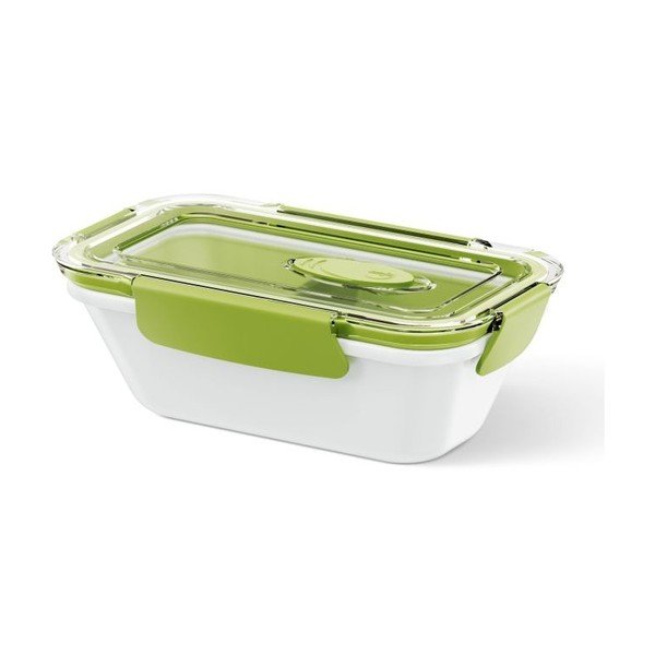 Box na jídlo Rectangular White/Green, 0,5 l-image-1