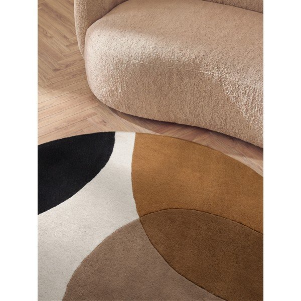 Вълнен кръгъл килим в цвят кафяв коняк ø 200 cm Ruvia – Villeroy&Boch-image-4