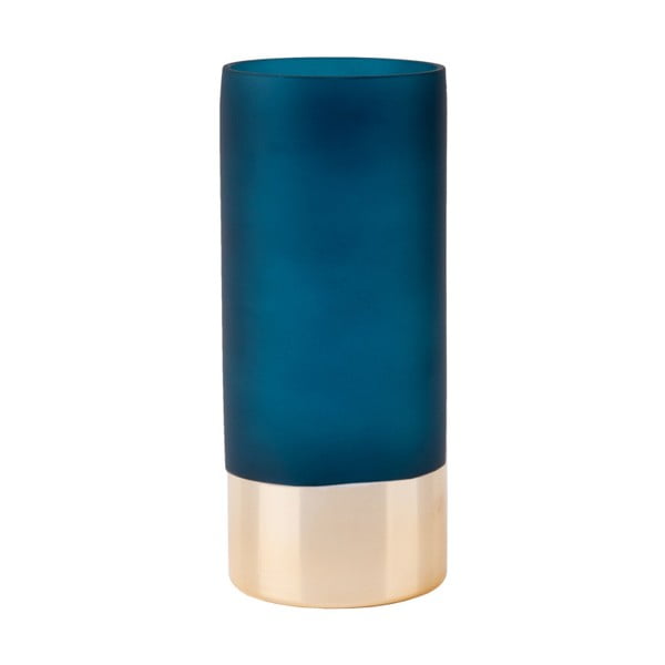 Modro-zlatá skleněná váza PT LIVING, výška 18,5 cm
