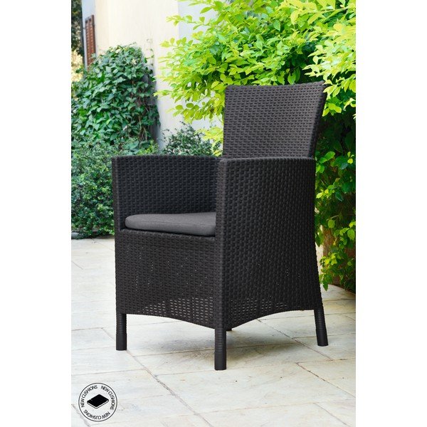 Тъмносиво пластмасово градинско кресло Lowa – Keter-image-3