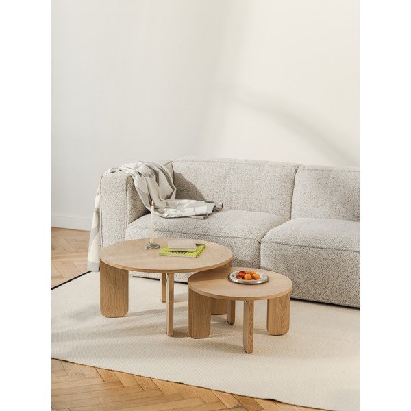 Кръгла масичка за кафе с дъбов плот в естествен цвят ø 55 cm Kuvu – noo.ma-image-4