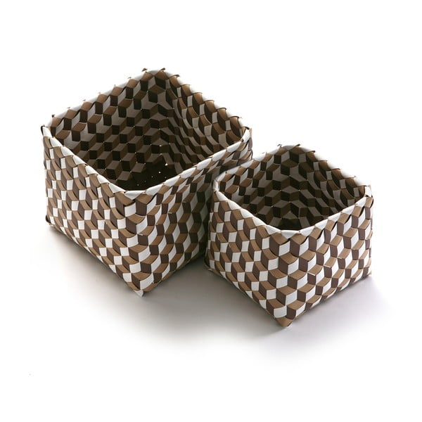 Комплект от 2 кафяви кошници Кошници Малки - Versa
