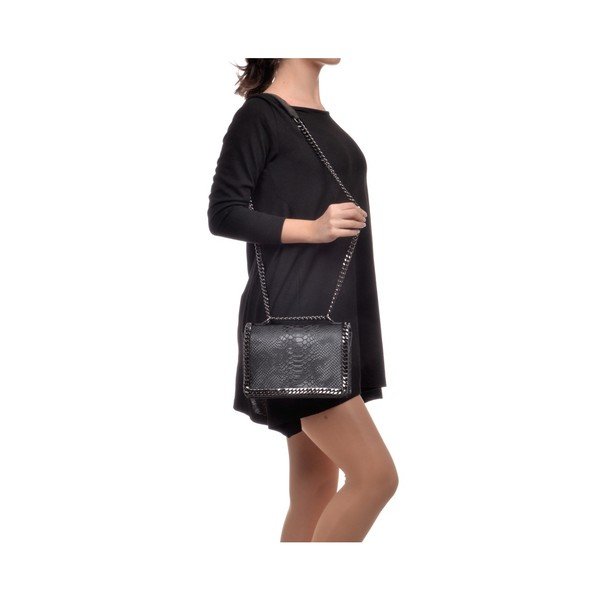 Черна кожена чанта Mangotti Sadia - Mangotti Bags-image-2