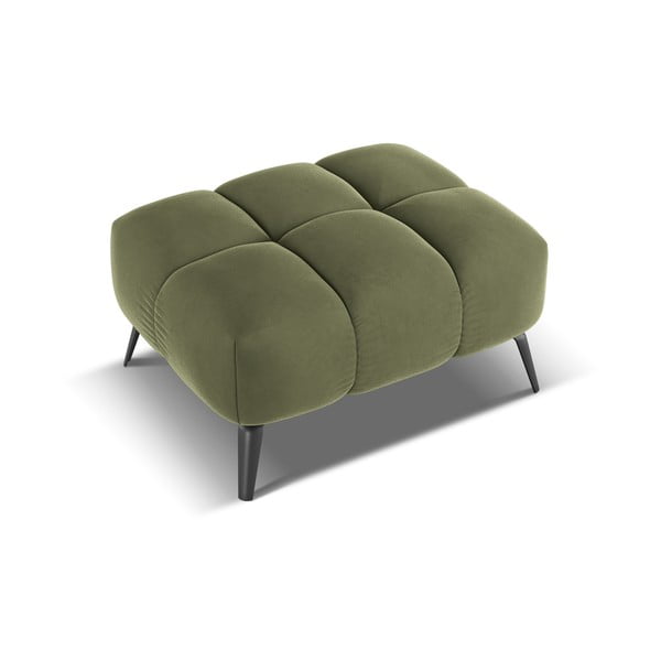 Зелена кадифена табуретка Nalu – Makamii-image-3