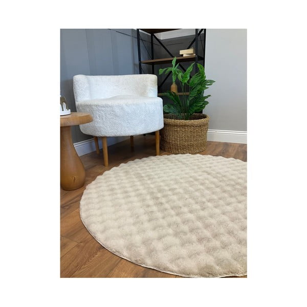 Бежов кръгъл килим подходящ за пране ø 120 cm Bubbly – Oyo Concept-image-3
