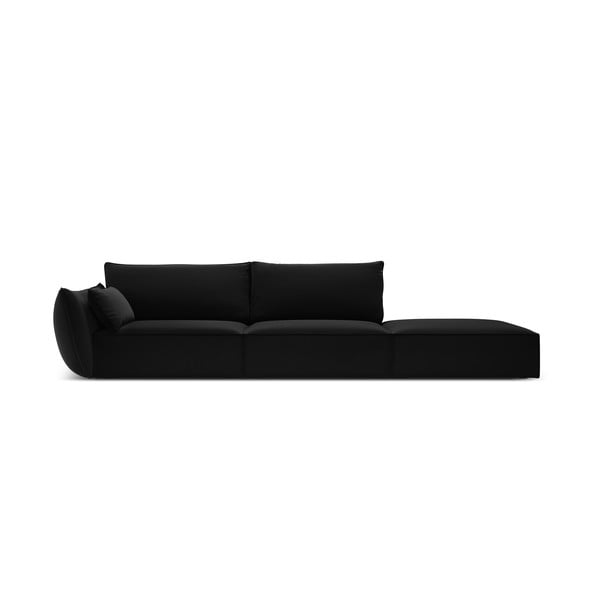 Черен кадифен диван ляв ъгъл 264 cm Vanda – Mazzini Sofas