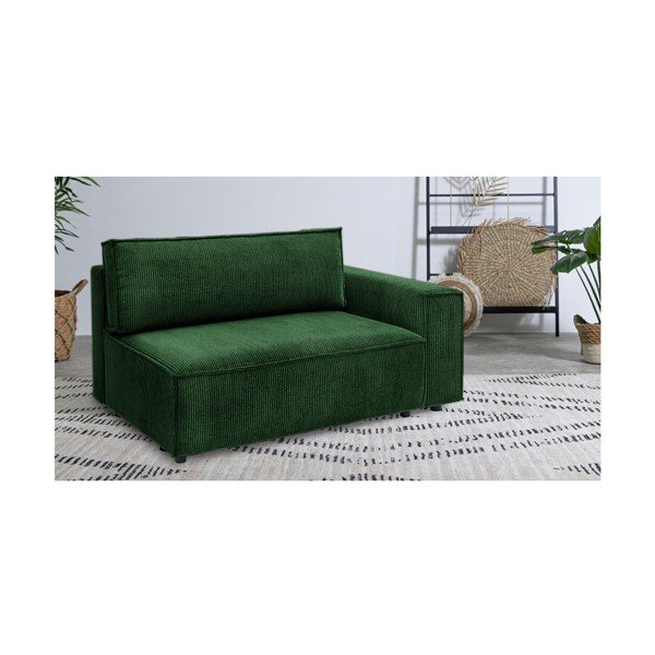 Модул за диван от зелен велур, десен ъгъл Nihad modular – Bobochic Paris-image-1