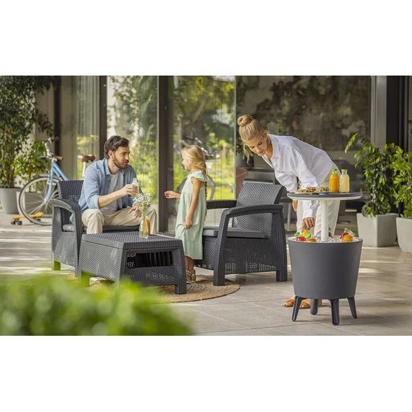 Пластмасова кръгла градинска маса с тавичка за лед ø 49,5 cm Cool – Keter-image-1