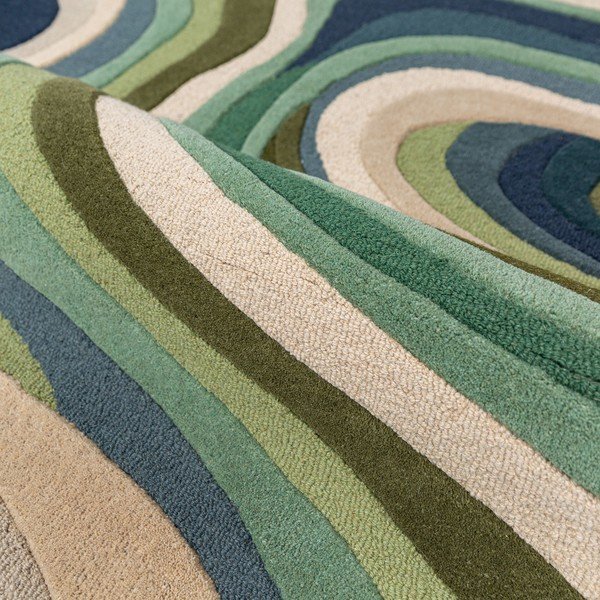 Зелен ръчно изработен вълнен килим 200x290 cm Envy Wool – Flair Rugs-image-2