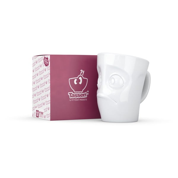 Бяла безпомощна порцеланова чаша с дръжка - 58products-image-4