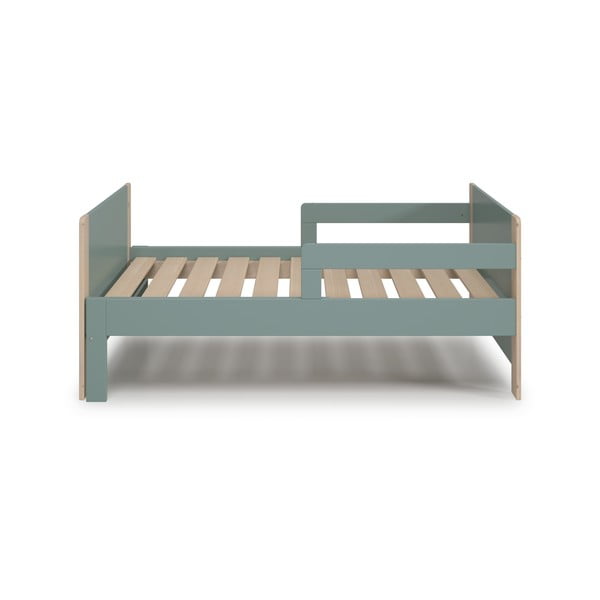 Детско легло в зелено-натурално с възможност за удължаване 90x140/190 cm Willi - Marckeric