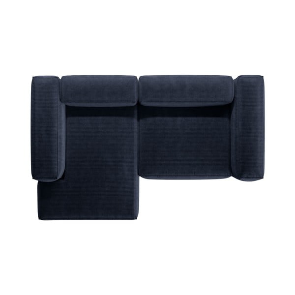 Тъмносин ъглов диван от рипсено кадифе (ляв ъгъл) Bergamo – Cosmopolitan Design-image-3