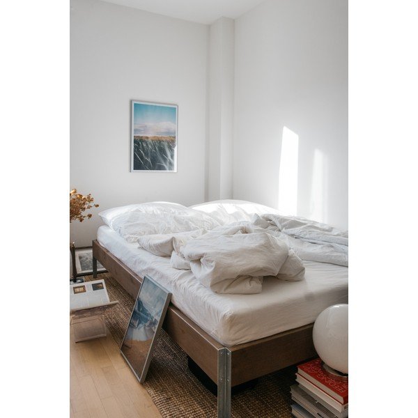 Кафяво двойно легло от масивен бор с включена подматрачна рамка 180x200 cm Core – Karup Design-image-4