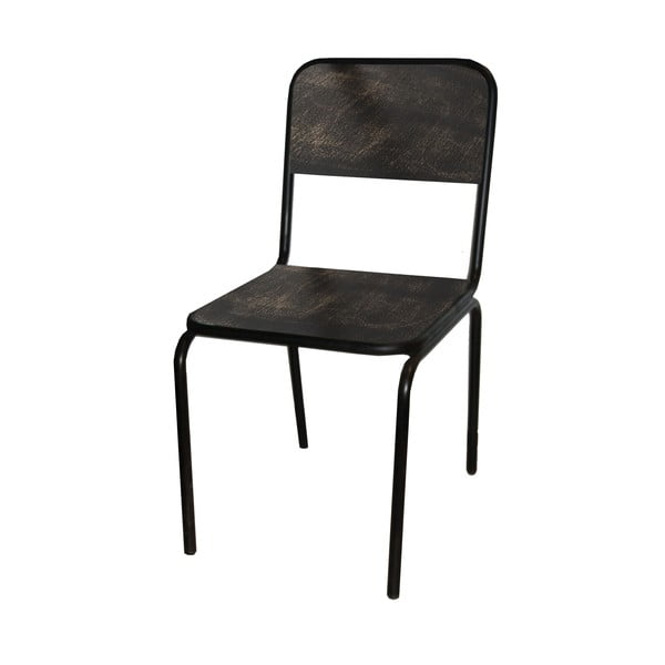 Черен трапезен стол от масивна ела Industrial – Antic Line