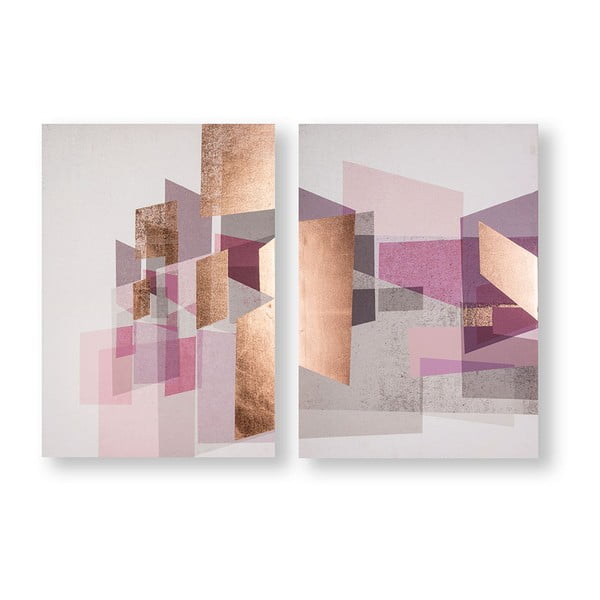 Комплект от 2 картини Rose Gold Geos, 50 x 70 cm - Graham & Brown