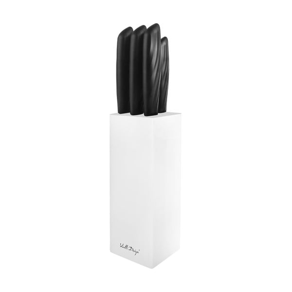Комплект от 5 ножа в бял държач Caro - Vialli Design