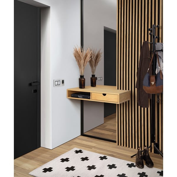 Нощно шкафче в дъбов декор с рафтове в естествен цвят Farsta - Woodman-image-1